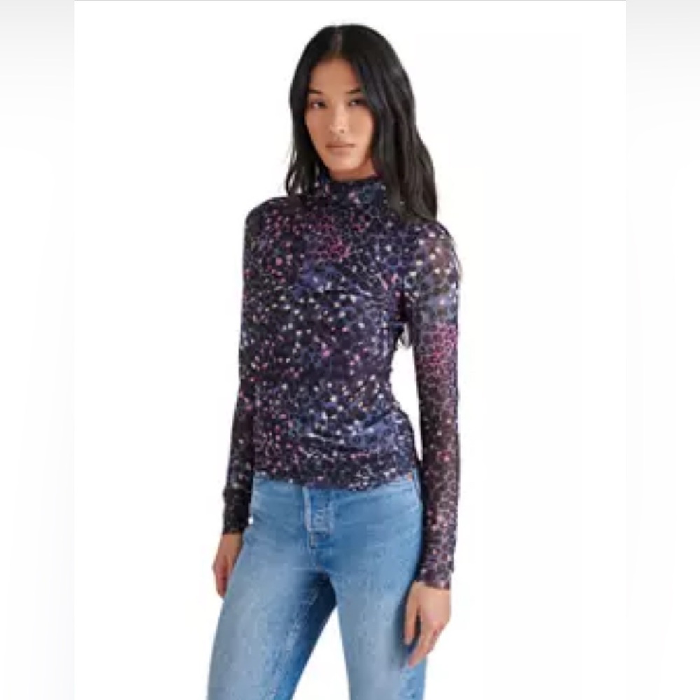 Steve Madden Fiona top- Pink and Purple Fitted Blouse